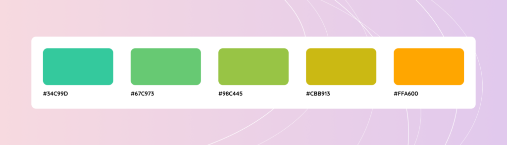 Sequential gradients develop in regular steps from one color to the next.